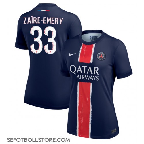 Paris Saint-Germain Warren Zaire-Emery #33 Replika Hemmatröja Dam 2024-25 Kortärmad